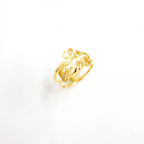 17K GOLD - DOUBLE NAME RING
